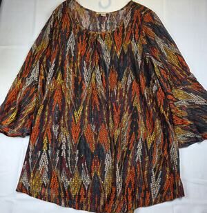Studio by JPR BOHO abstract chevron tunic blouse  Size 1XL